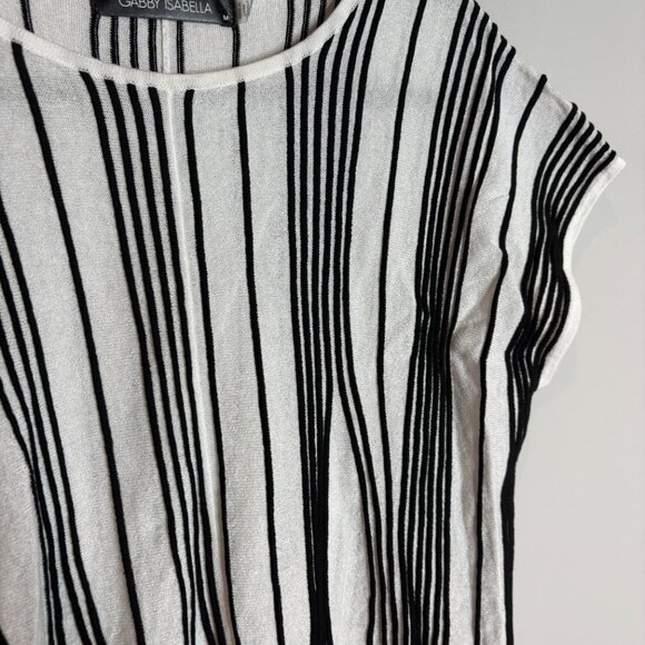 Gabby Isabella lagenlook striped oversized asymmetrical tunic top - Picture 2 of 6